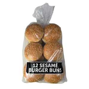 SESAME HAMBURGER BUNS 4.5IN 12PCS