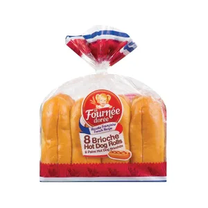 LA FOURNEE DOREE - BRIOCHE HOT DOGS BUNS 385GR 8PCS