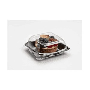 SANDO BASE – LID PLASTIC, CLEAR HIGH DOME SQUARE CLEAR PET 5.25 300 PCS - Wholesale Foodservice Supply | Absolute Food Service