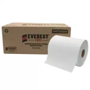 EVEREST PRO - 600 WHITE PAPER TOWEL ROLLS 6EA [HWT600W] CASE