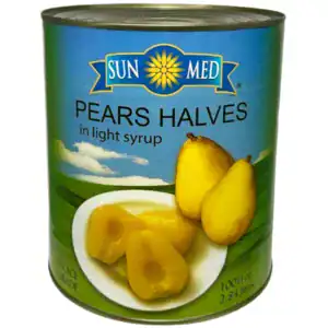 SUN MED - PEAR HALVES IN LIGHT SYRUP 6x2.84 L CASE